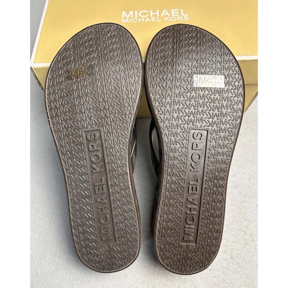 Michael Kors Brown Bedford Flip Flop NWOT Original Box Size 8 - Picture 4 of 7